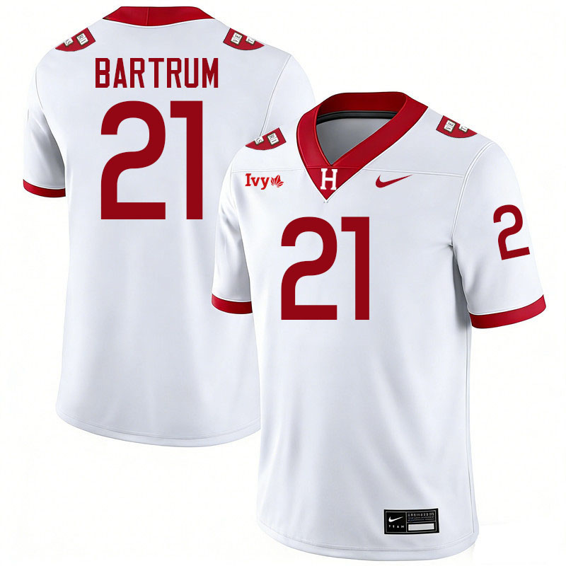 Harvard Crimson #21 Ty Bartrum College Football Jerseys,Uniforms Stitched-White